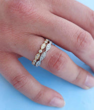 Load image into Gallery viewer, Marquise and Round Shaped Diamond Band - .20 Carats - 14K Yellow Gold
