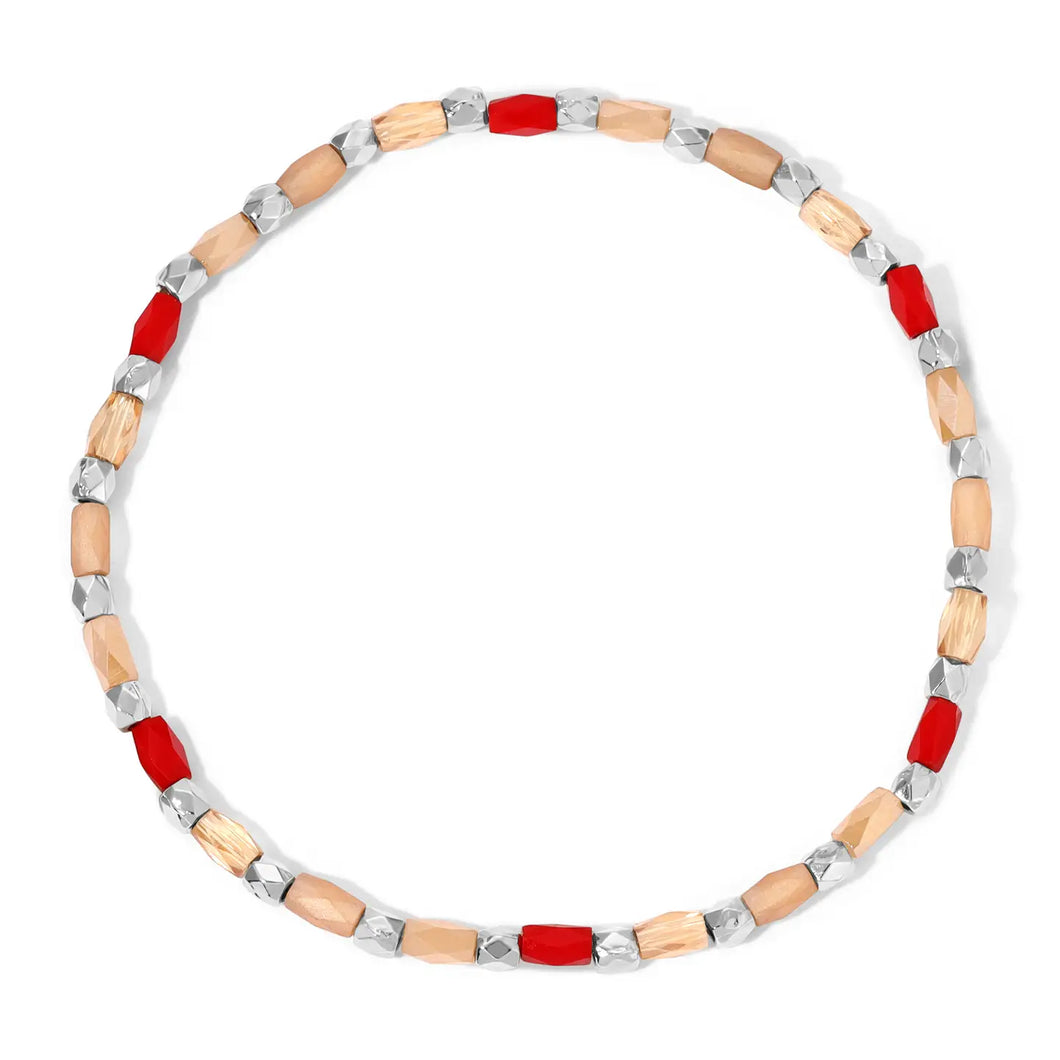 Heartthrob Red & Champagne Stretch Bracelet