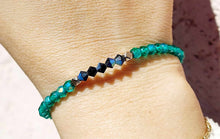 Load image into Gallery viewer, Green Stash Skinny with Black Center Stretch Bracelet