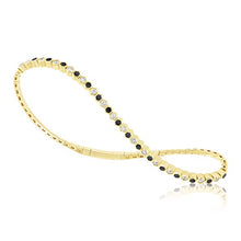 Load image into Gallery viewer, Diamond &amp; Black Onyx Flex Bangle - 14k Gold