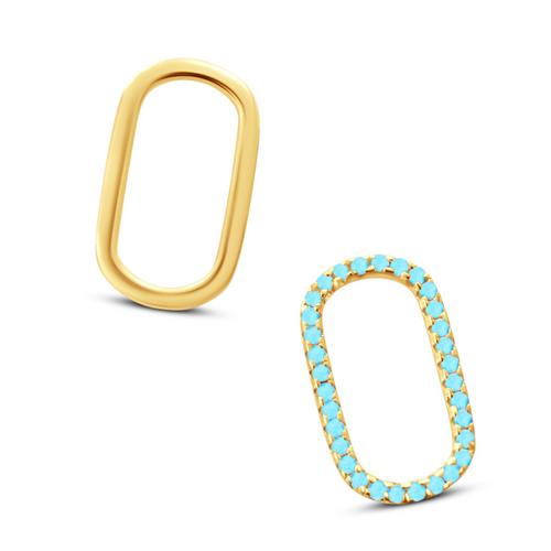 Turquoise Oval Pave Charm - Chloe & Lois