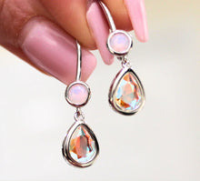 Load image into Gallery viewer, Lever Back Drops Angel Aura Quartz &amp; Candy Cubic - Chloe and Lois