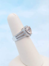 Load image into Gallery viewer, Morganite CZ Heart Ring - Sterling Silver
