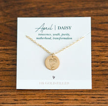 Load image into Gallery viewer, Birth Flower Necklace- Gold Filled