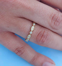 Load image into Gallery viewer, Marquise and Round Shaped Diamond Band - .20 Carats - 14K Yellow Gold