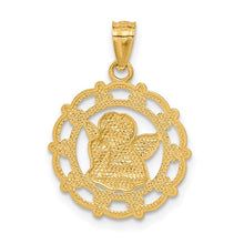 Load image into Gallery viewer, 14k with Rhodium Cherub Angel Pendant
