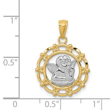Load image into Gallery viewer, 14k with Rhodium Cherub Angel Pendant