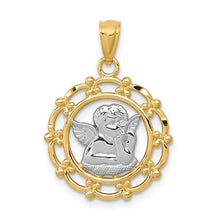 Load image into Gallery viewer, 14k with Rhodium Cherub Angel Pendant