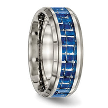 Load image into Gallery viewer, Men’s Chisel Titanium Polished with Blue Ring