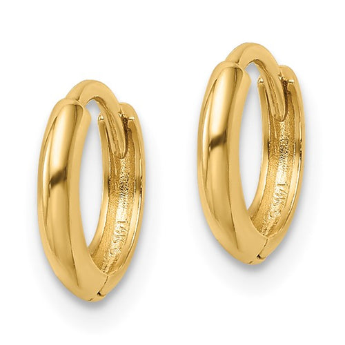 Polished Huggie Hoops - 10K Gold