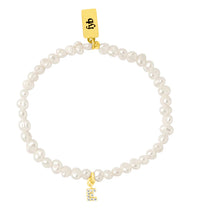 Load image into Gallery viewer, Identity Bracelet - Pearl with Gold Initial