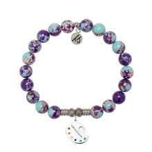 Load image into Gallery viewer, "Create" Painters Pallet Silver Charm Bracelet - TJazelle