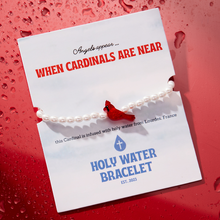 Load image into Gallery viewer, Cardinal Holy Water Stretch Bracelet in Pearl