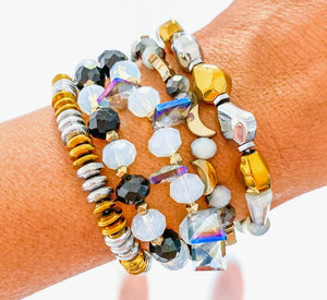 Moonbeam Gold and Silver $10 Stretch Bracelet