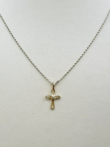 Mini Cross Necklace - 14K Gold