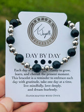 Load image into Gallery viewer, Onyx Silver Day By Day Beaded Bracelet - TJazelle