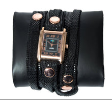 Load image into Gallery viewer, Black Wrap Watch