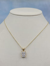 Load image into Gallery viewer, Emerald Cut CZ Pendant Necklace-14K Yellow Gold