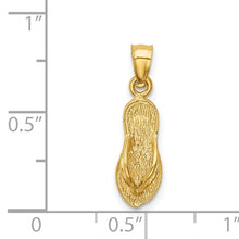 Load image into Gallery viewer, Flip Flop Pendant - 14k 3D Polished And Textured