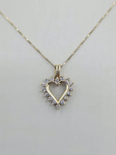 Load image into Gallery viewer, Diamond Heart Pendant &amp; Chain - 14K Yellow Gold .28 Carats