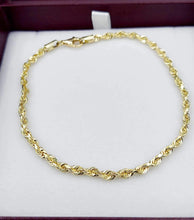Load image into Gallery viewer, 14K Gold 3mm Diamond Cut Royal Rope Bracelet