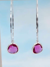 Load image into Gallery viewer, Hot Pink-Teardrop Gemstone Earrings