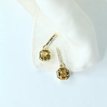 Load image into Gallery viewer, Champagne Luxe Asscher Hoop Earrings - Chloe &amp; Lois