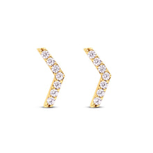 Load image into Gallery viewer, Slim Sparkling Chevron Studs