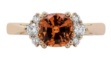 Load image into Gallery viewer, Spessartite (Orange) Garnet &amp; Diamond Ring - 14K Yellow Gold