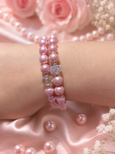 Load image into Gallery viewer, Pink Pearl w/Crystal Center Beaded Bracelet - Elena Michele