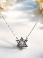 Load image into Gallery viewer, Marcasite Star of David Necklace - Sterling Silver