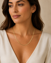 Load image into Gallery viewer, Flat Herringbone Necklace - Gold Plated Sterling Silver