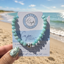 Load image into Gallery viewer, Peruvian Amazonite with Silver Steel Ball - TJazelle Cape Bracelet Reverse