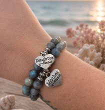 Load image into Gallery viewer, Mother &amp; Daughter Beaded Bracelet with Charm Set
