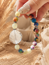 Load image into Gallery viewer, Boho Vibes - Clear Crystal on Tie Dye &amp; Yellow Jade Limited Edition Bracelet - Marie's 2026 TJazelle Exclusive