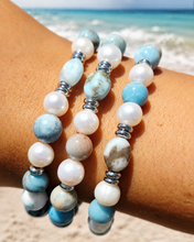 Load image into Gallery viewer, Pearl &amp; Larimar Jasper Limited Edition Bracelet - Marie's 2026 TJazelle Exclusive