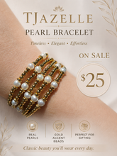 Load image into Gallery viewer, I am Blessed Pearl Bracelet - TJazelle Affirmations Collection