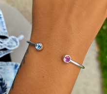 Load image into Gallery viewer, October &amp; March Custom Birthstone Bangle Bracelet