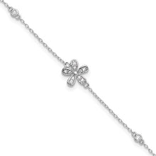 Load image into Gallery viewer, CZ Flower- Sterling Silver Anklet