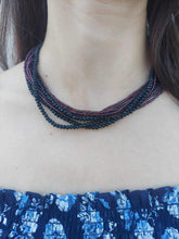 Load image into Gallery viewer, Maroon and Black Magnetic Murano Glass Necklace