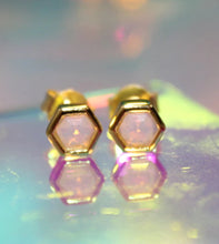 Load image into Gallery viewer, Mini Hex Stud Earring in Cotton Candy - Chloe and Lois