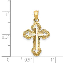 Load image into Gallery viewer, Cut-Out Budded Cross Pendant - 14K Yellow Gold