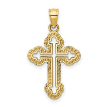 Load image into Gallery viewer, Cut-Out Budded Cross Pendant - 14K Yellow Gold