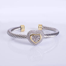 Load image into Gallery viewer, Cable Station Heart Bangle
