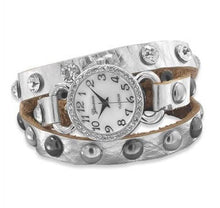 Load image into Gallery viewer, Silver Wrap Watch with stones