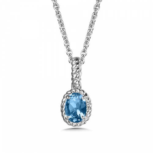 December Blue Topaz Birthstone Necklace