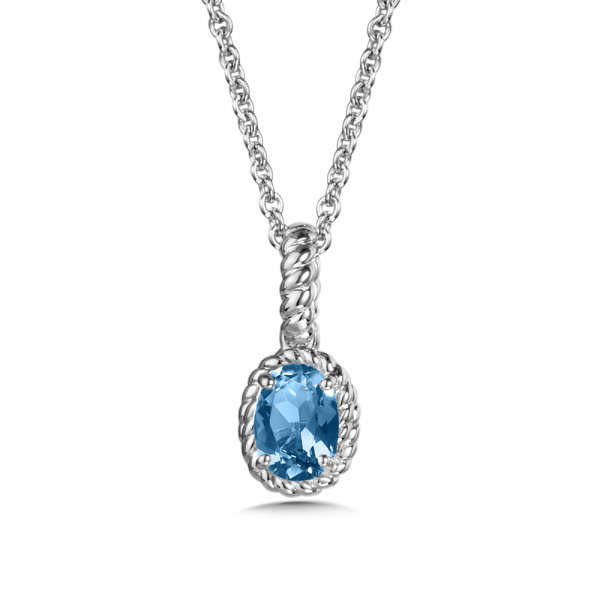 December Blue Topaz Birthstone Necklace