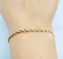 Load image into Gallery viewer, 14K Gold 3mm Diamond Cut Royal Rope Bracelet