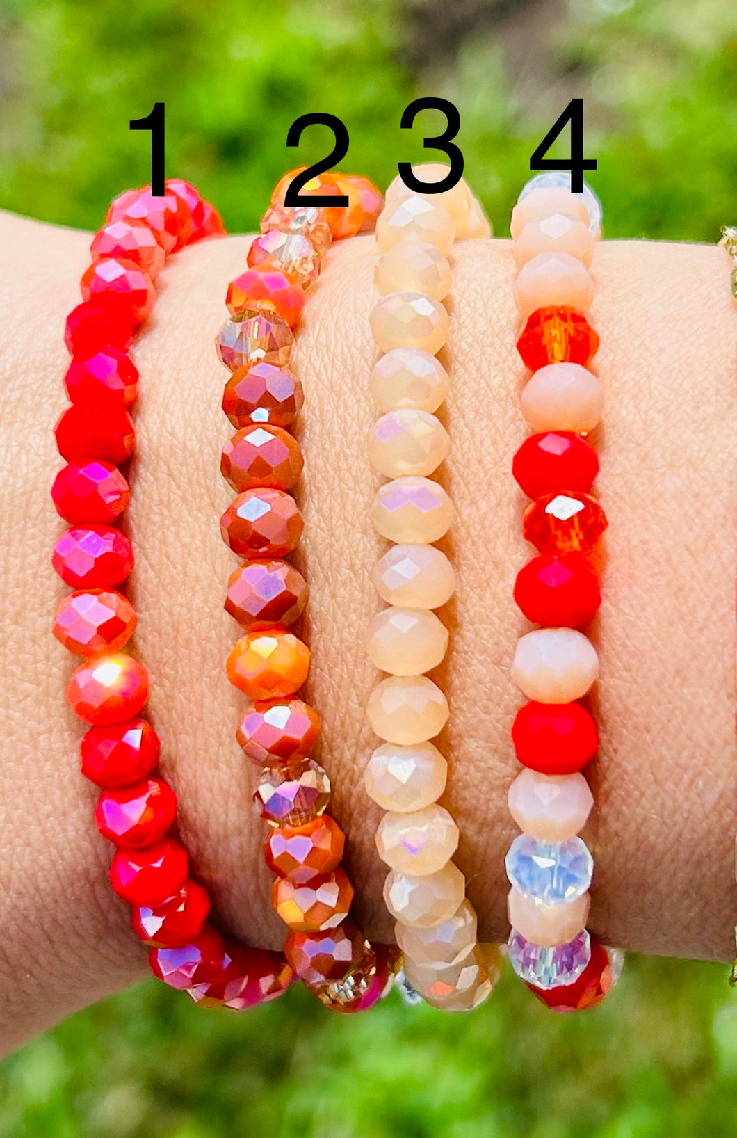 Orange Liza Stretch Bracelets