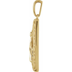 Rectangle Miraculous Medal - 14K Yellow Gold